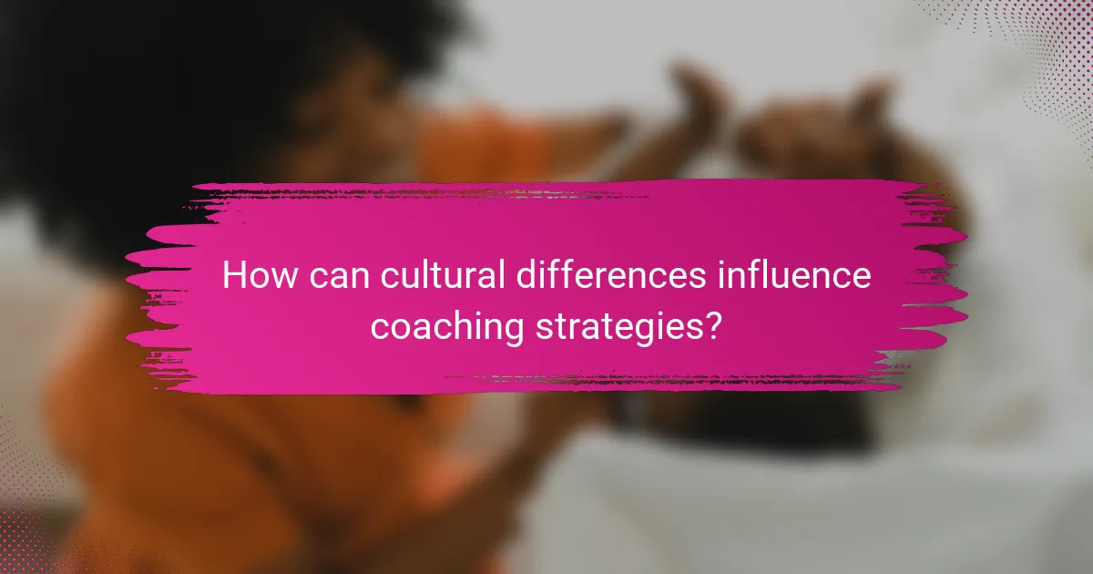How can cultural differences influence coaching strategies?