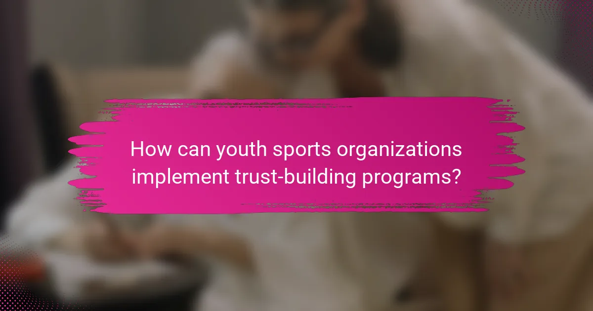 How can youth sports organizations implement trust-building programs?