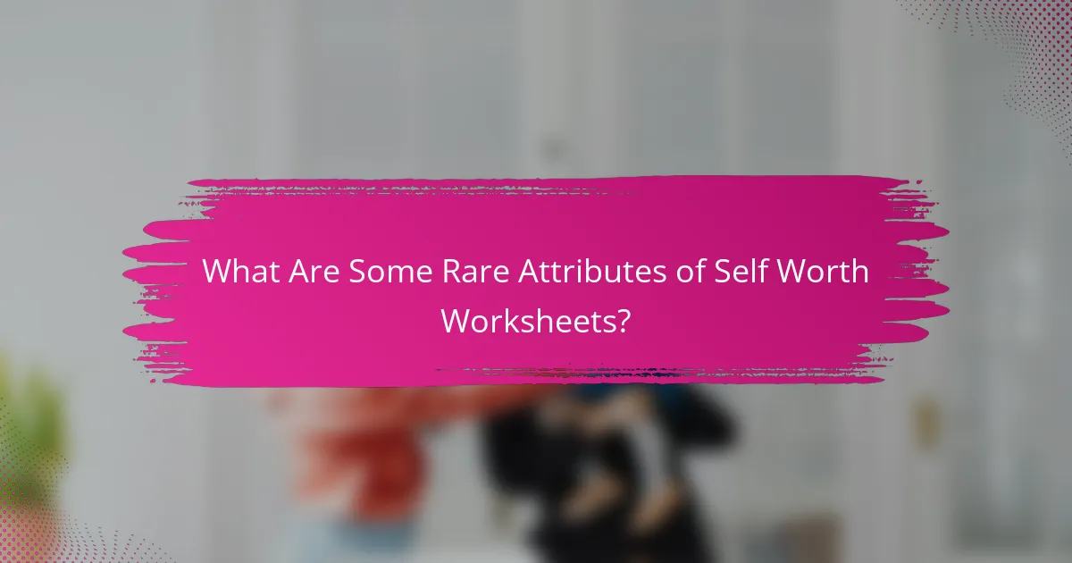 What Are Some Rare Attributes of Self Worth Worksheets?