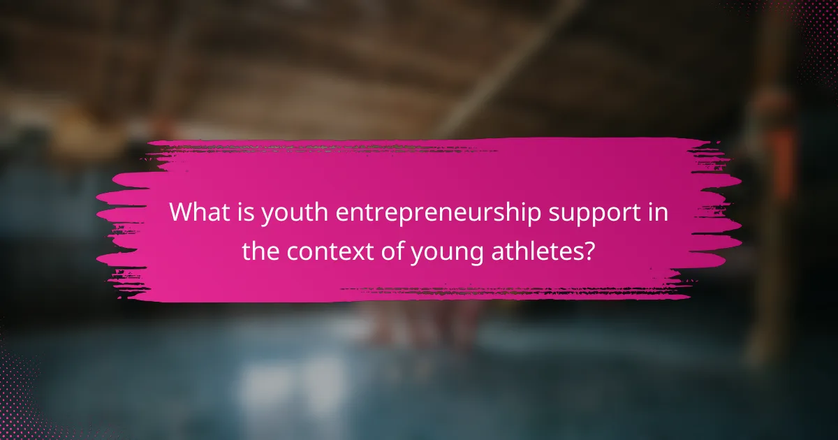 What is youth entrepreneurship support in the context of young athletes?