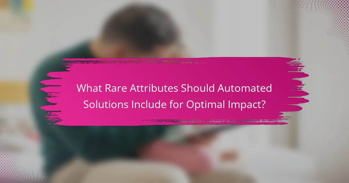 What Rare Attributes Should Automated Solutions Include for Optimal Impact?