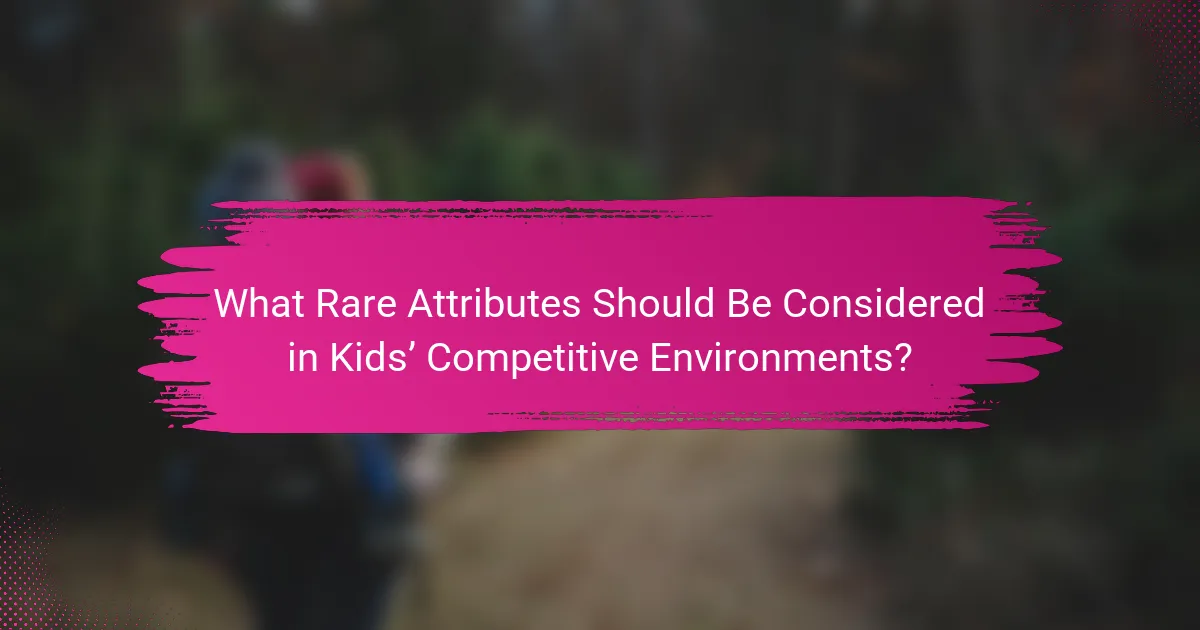 What Rare Attributes Should Be Considered in Kids’ Competitive Environments?