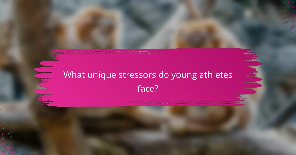 What unique stressors do young athletes face?
